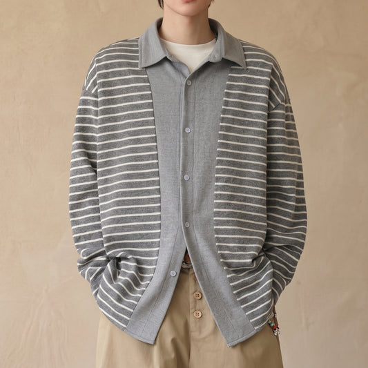 Harcourt Striped Knit Overshirt