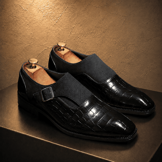 Sterling Croc-Buckle Dress Shoe
