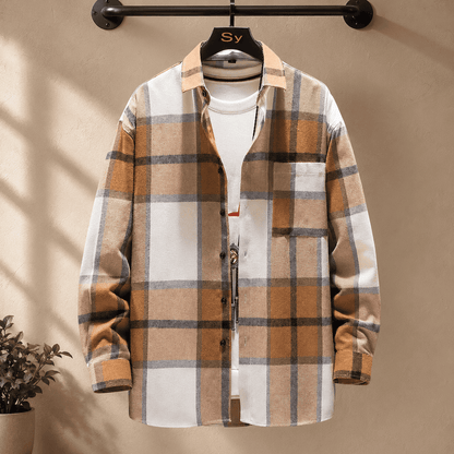 Plaid Button-Up Shirt
