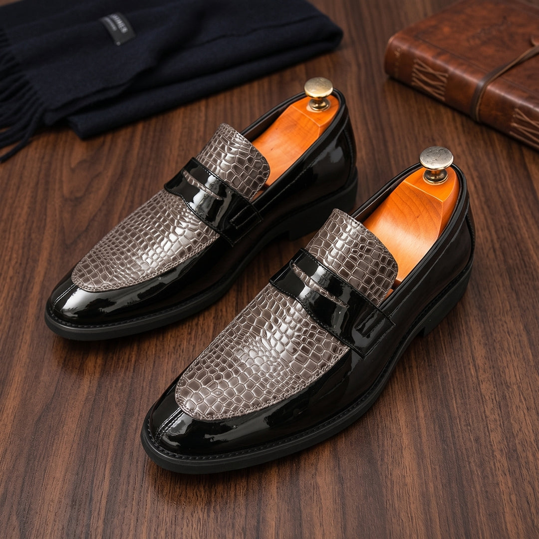 Astor Croc-Panel Loafers