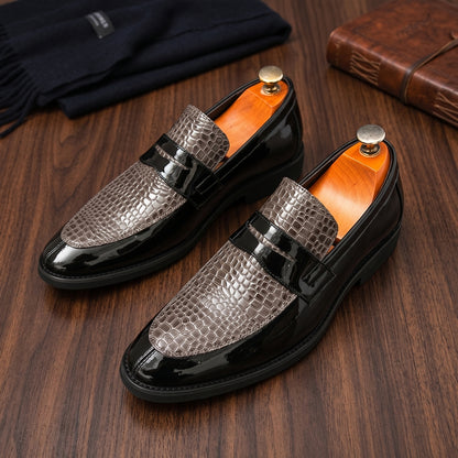 Astor Croc-Panel Loafers