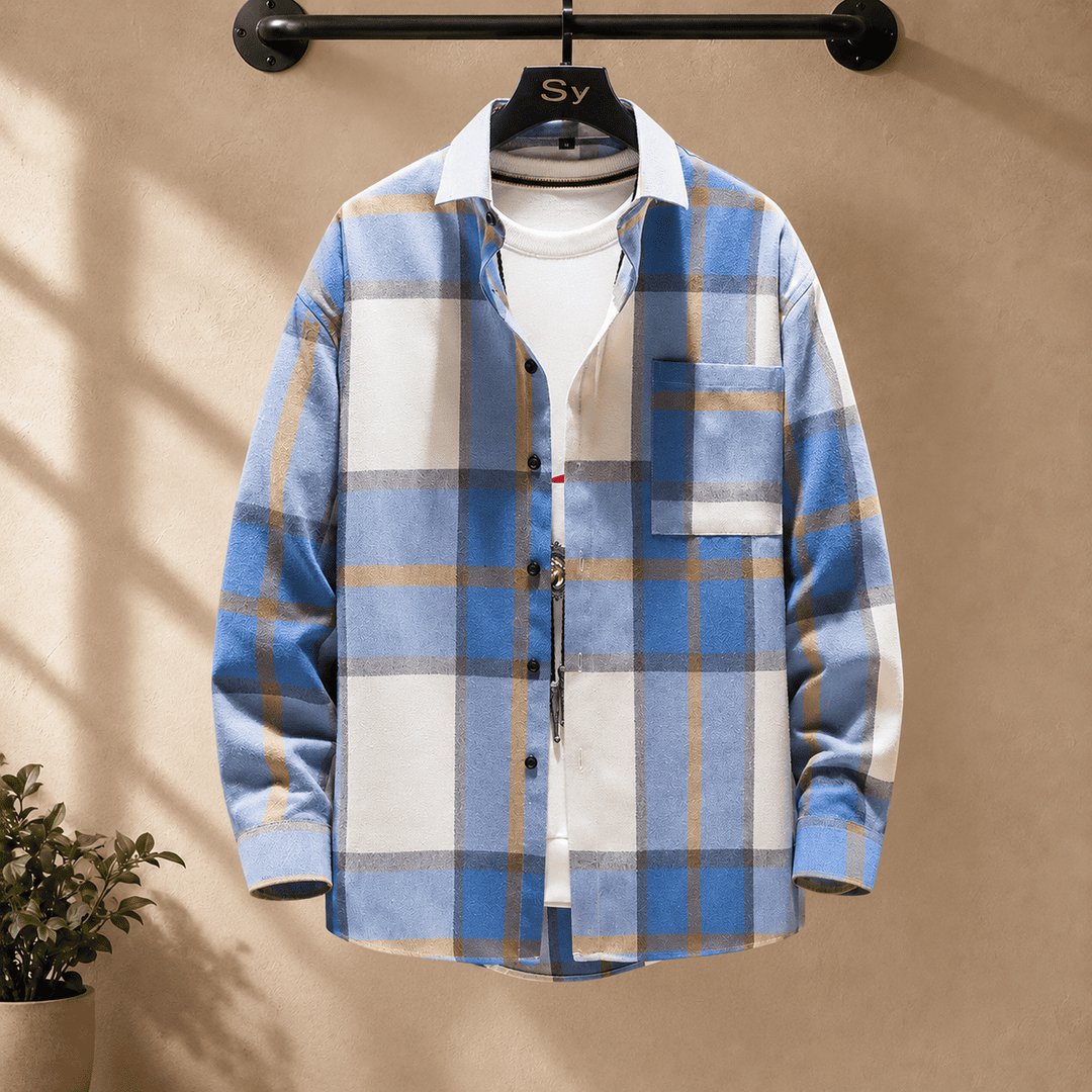 Plaid Button-Up Shirt
