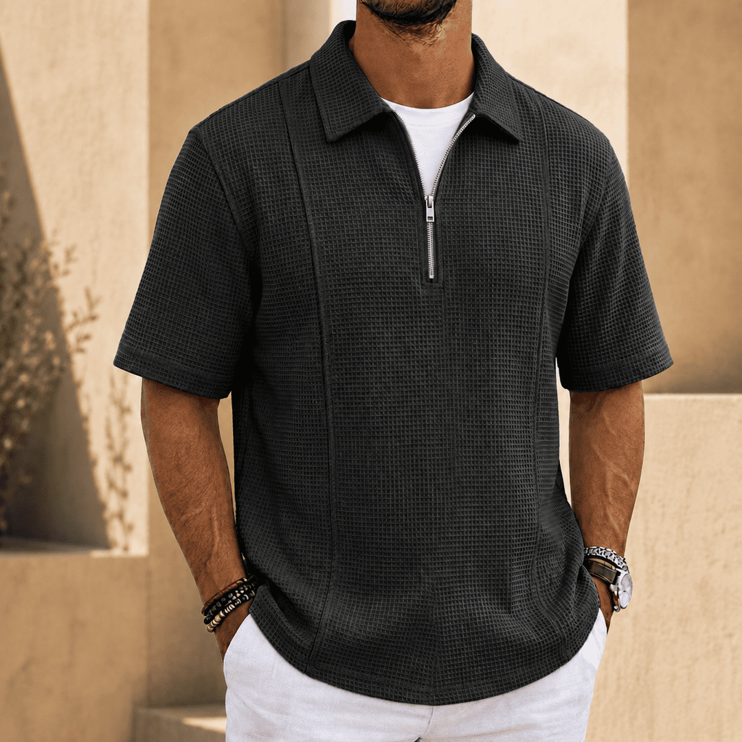 RivieraZip Textured Polo