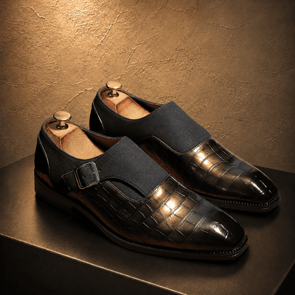 Sterling Croc-Buckle Dress Shoe