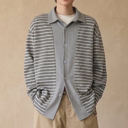 Harcourt Striped Knit Overshirt