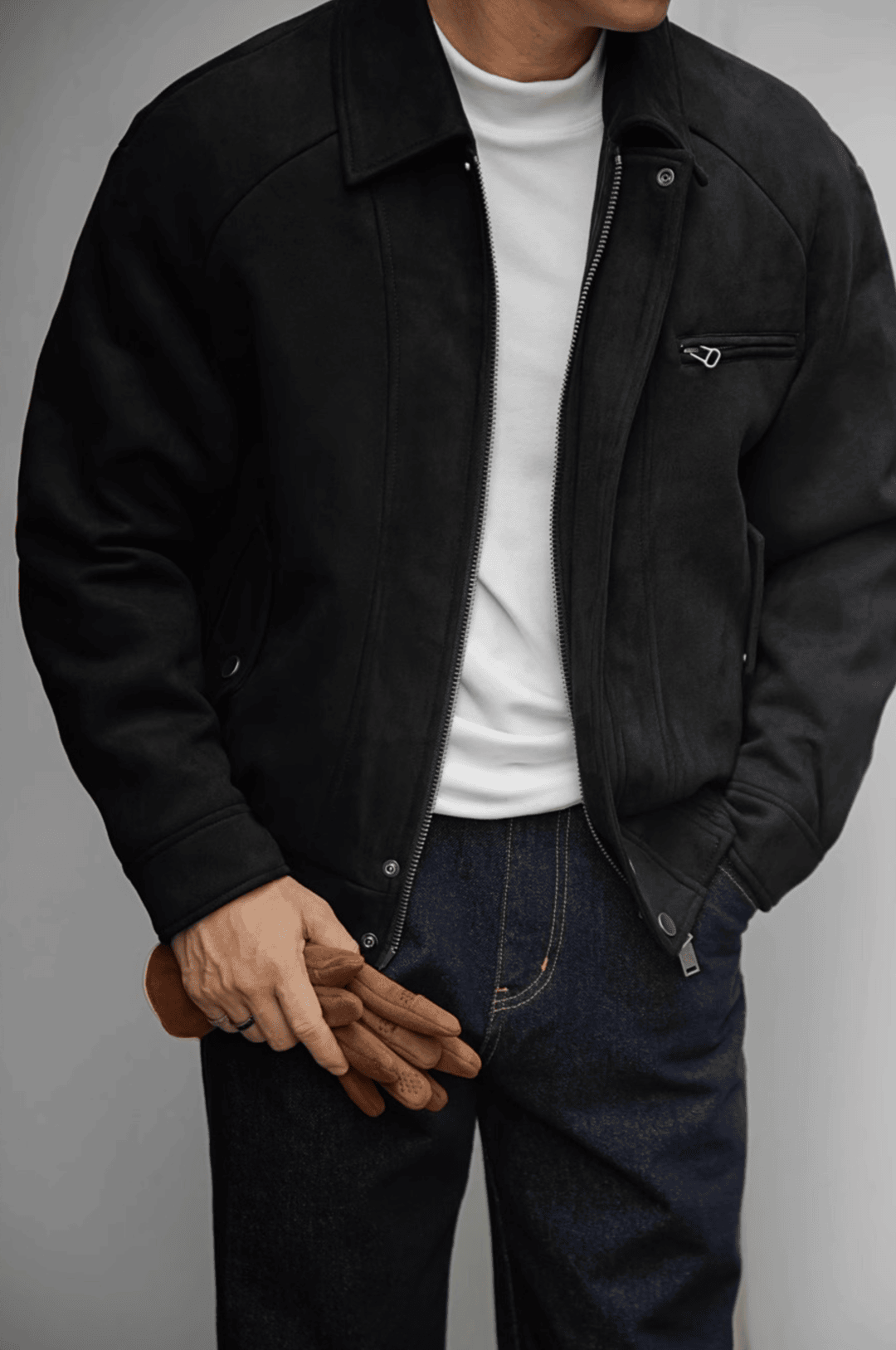 Luxe Suede Bomber Jacket