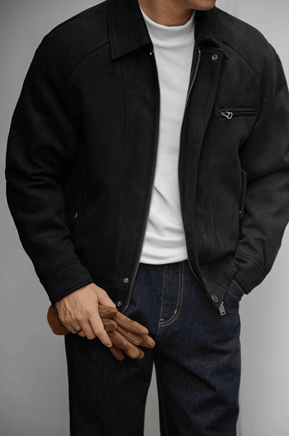 Luxe Suede Bomber Jacket