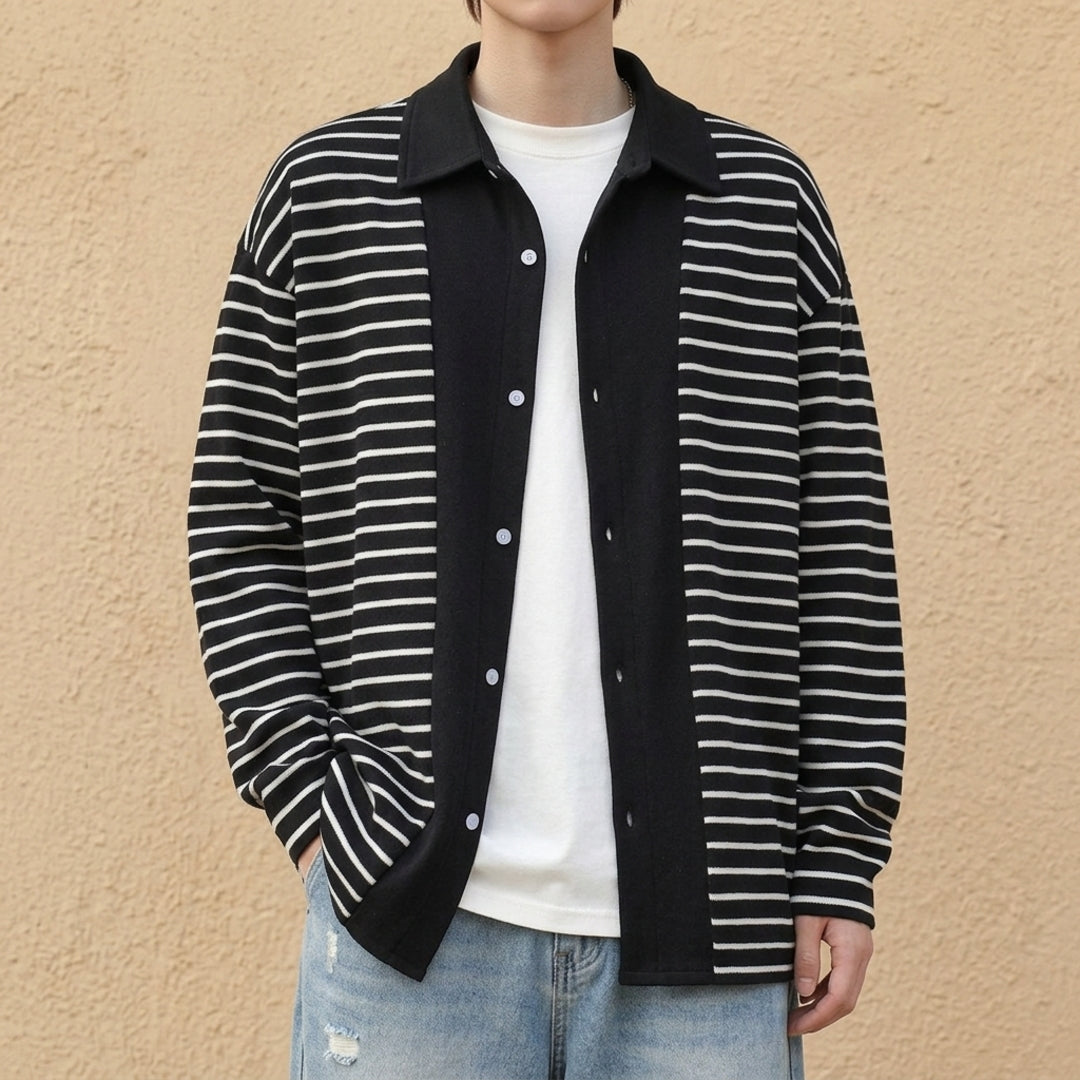 Harcourt Striped Knit Overshirt