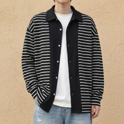 Harcourt Striped Knit Overshirt