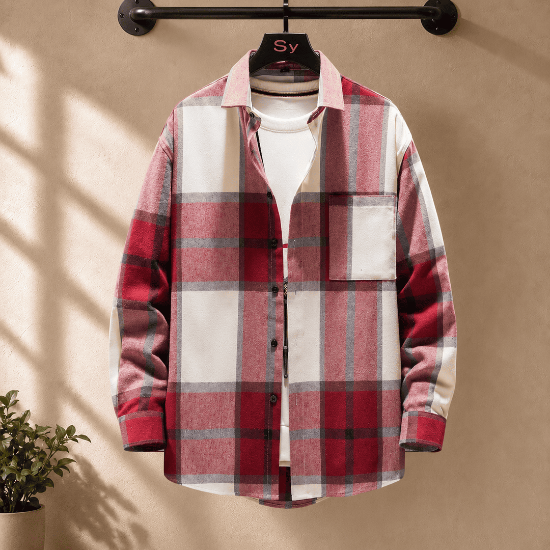 Plaid Button-Up Shirt