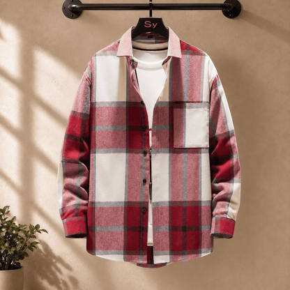 Plaid Button-Up Shirt