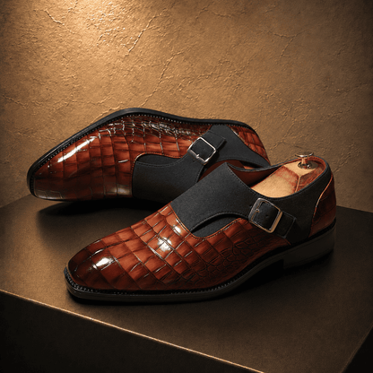 Sterling Croc-Buckle Dress Shoe