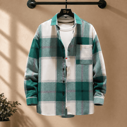 Plaid Button-Up Shirt