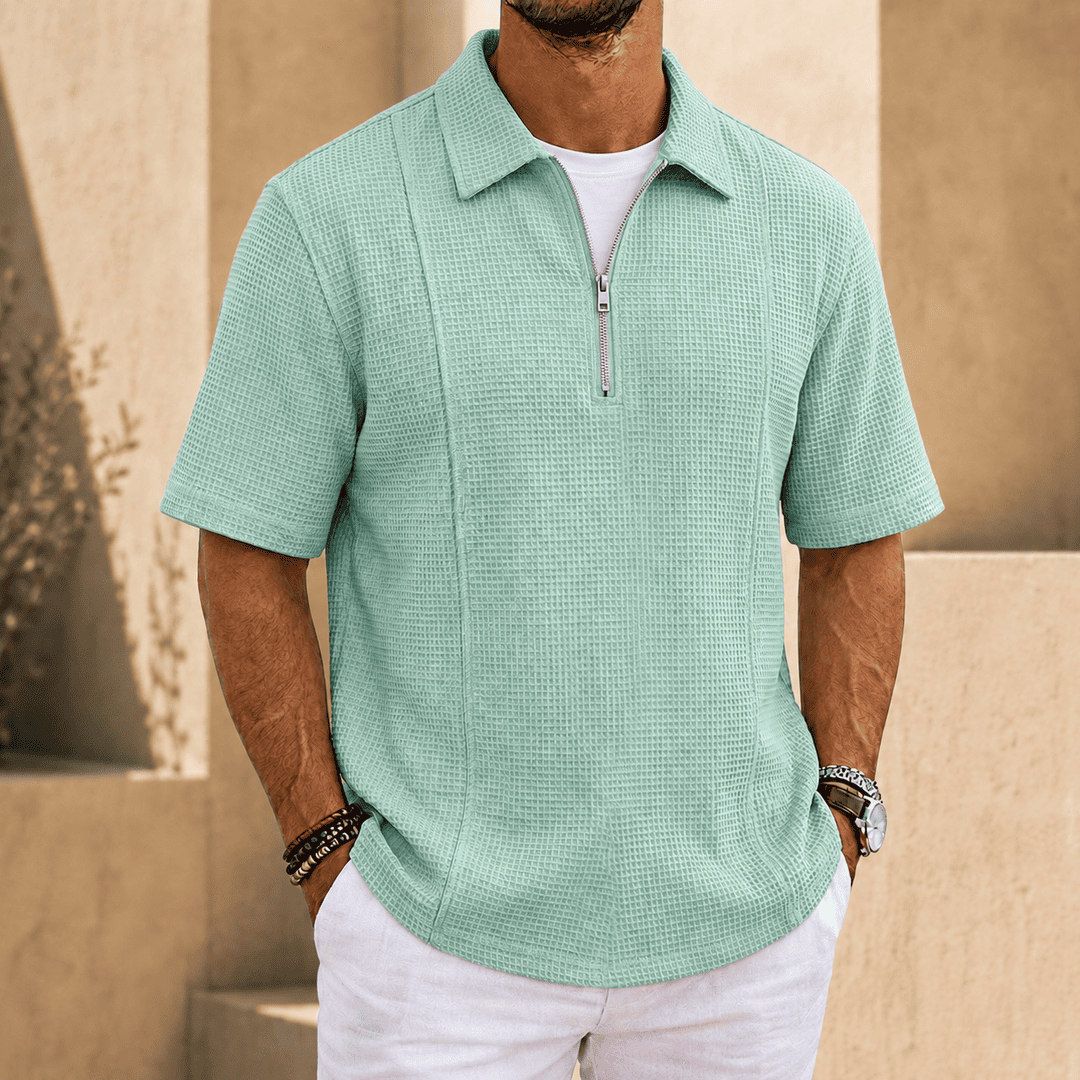 RivieraZip Textured Polo