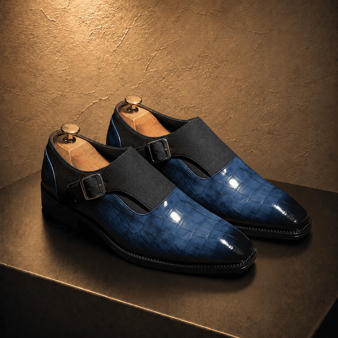 Sterling Croc-Buckle Dress Shoe