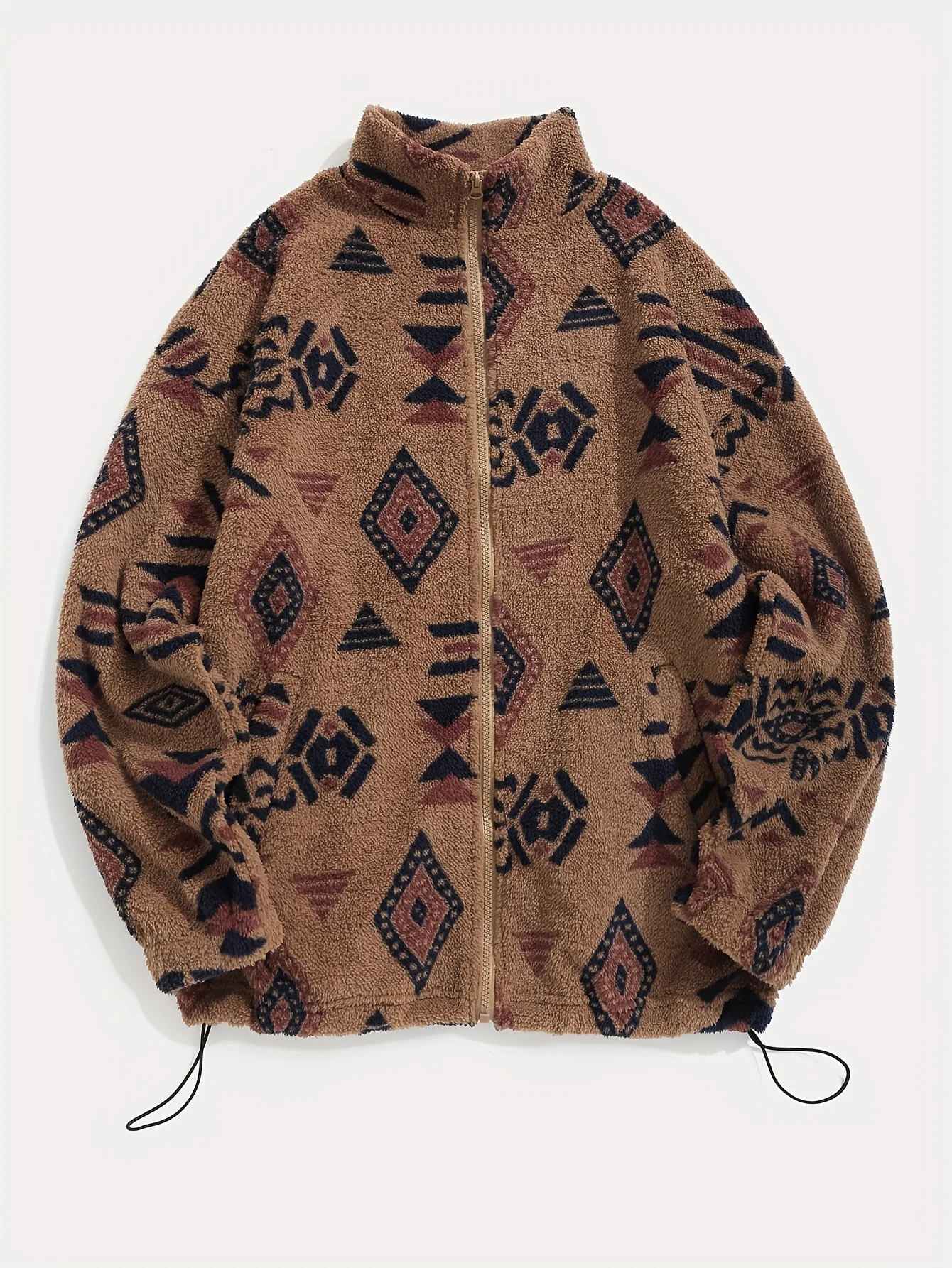 Patterned Fluffy Jacket