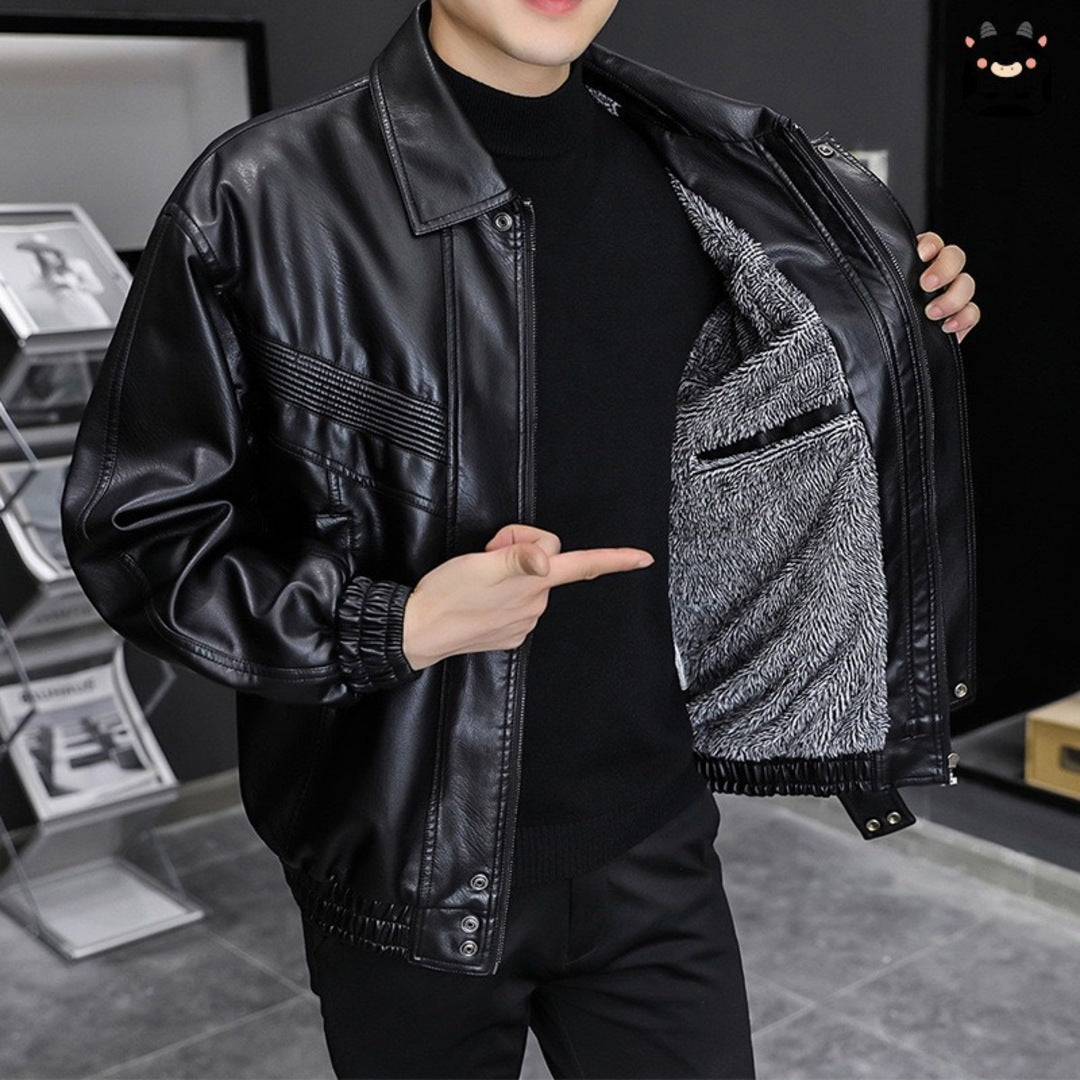 Leather Fleece Jacket