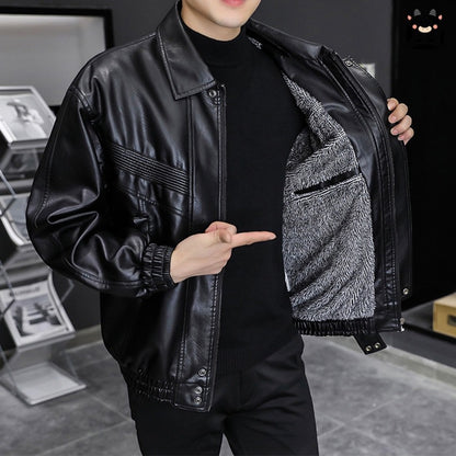 Leather Fleece Jacket