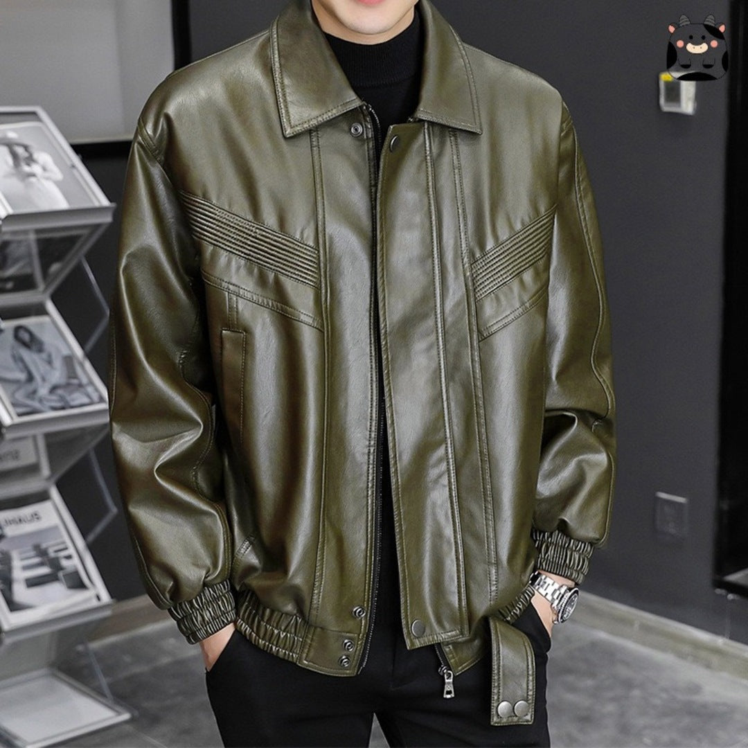 Leather Fleece Jacket