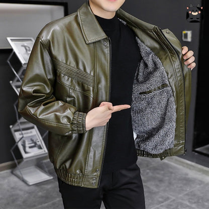 Leather Fleece Jacket
