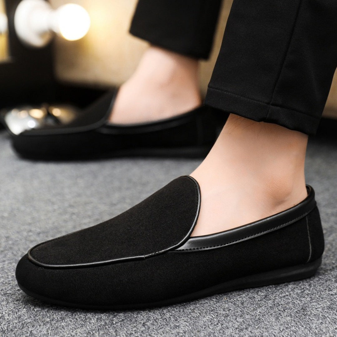 Sandstone Suede Slip-Ons