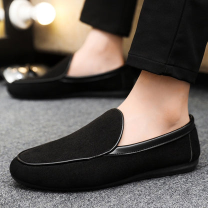 Sandstone Suede Slip-Ons
