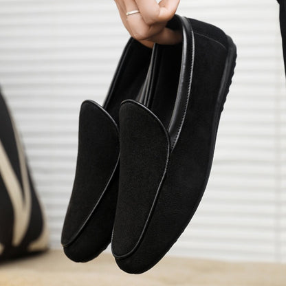 Sandstone Suede Slip-Ons
