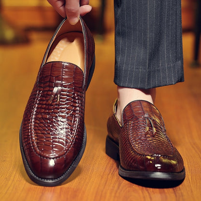Croc Pattern Loafers