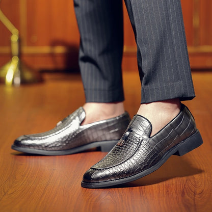 Croc Pattern Loafers