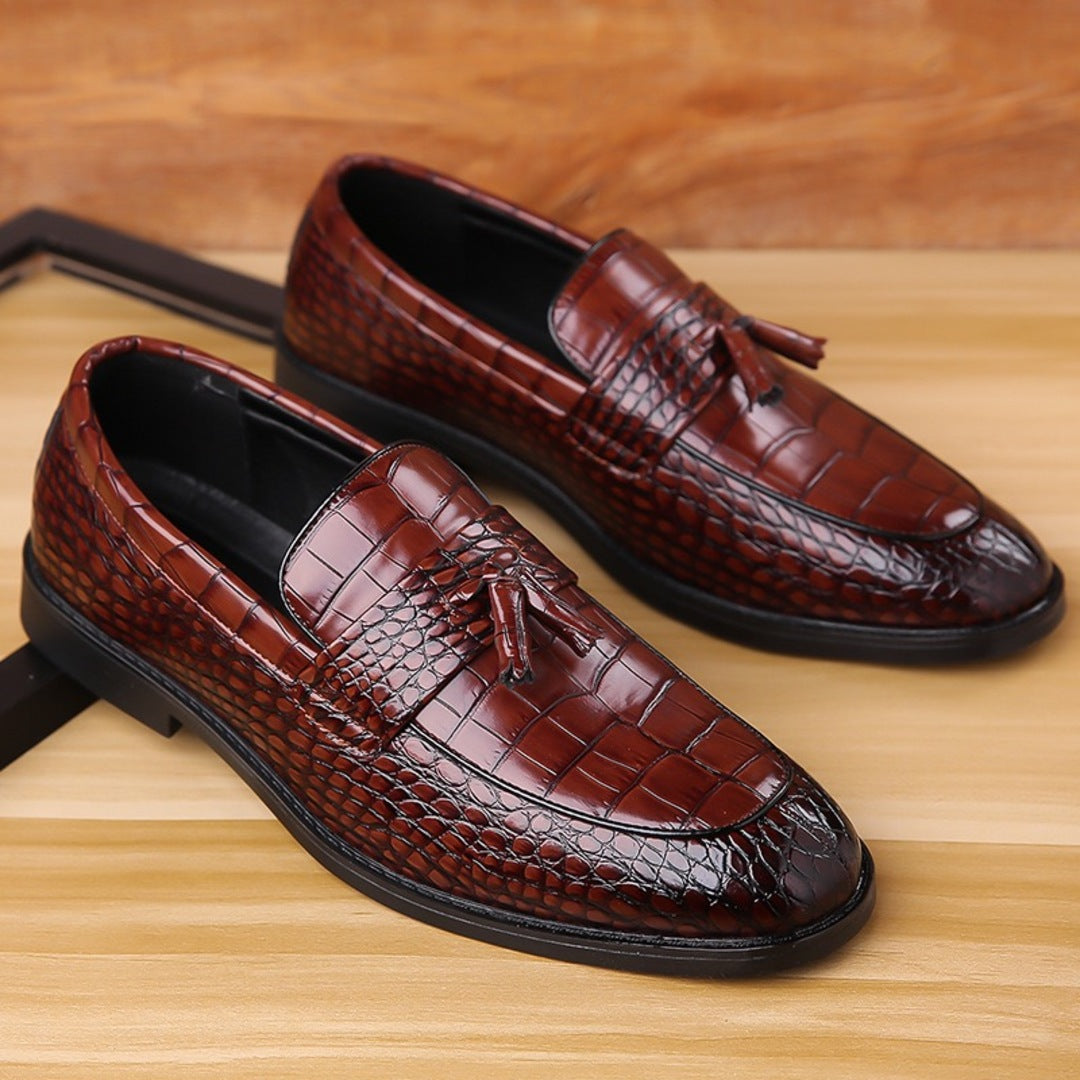 NoirCroc Tassel Loafers