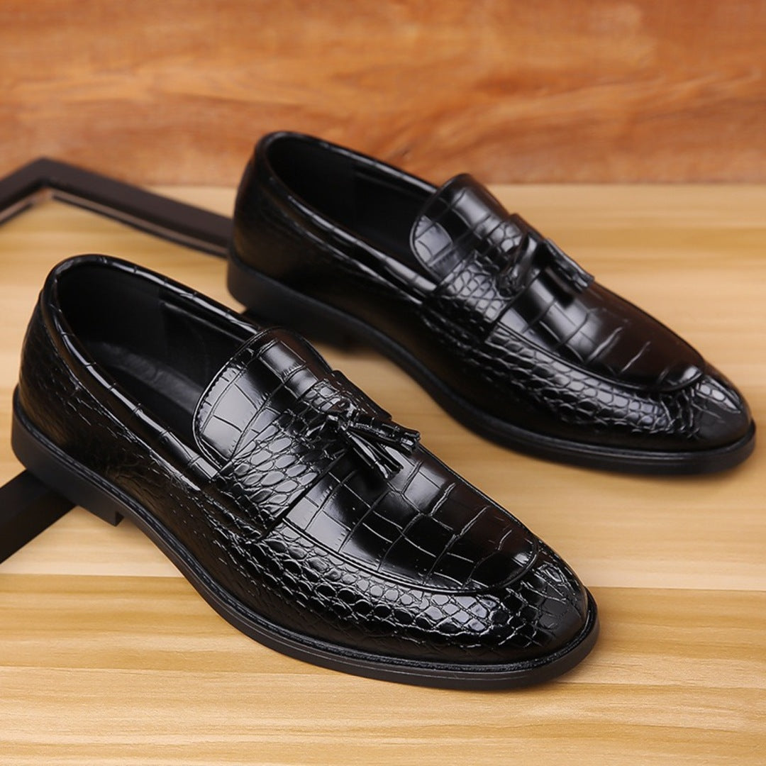NoirCroc Tassel Loafers