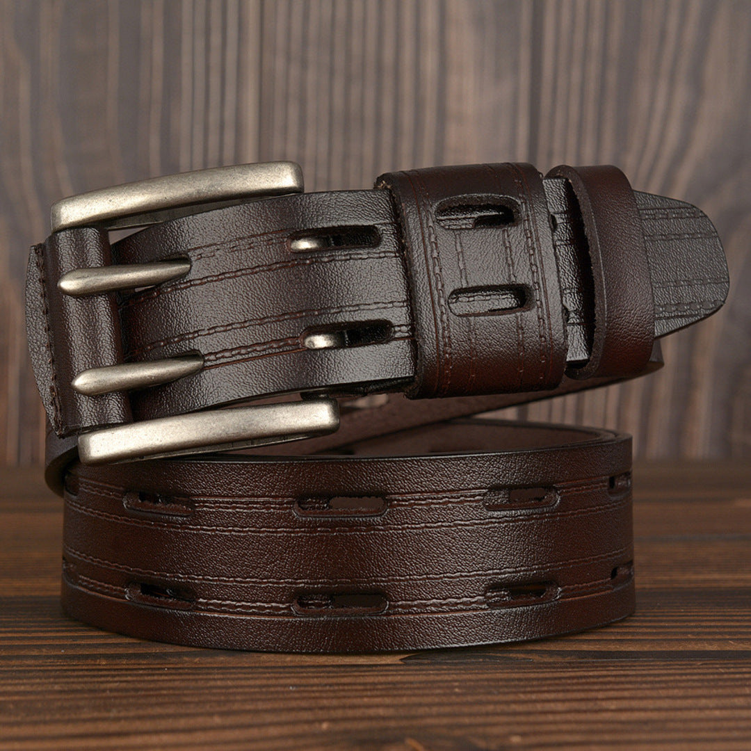 Double Pin Leather Belt