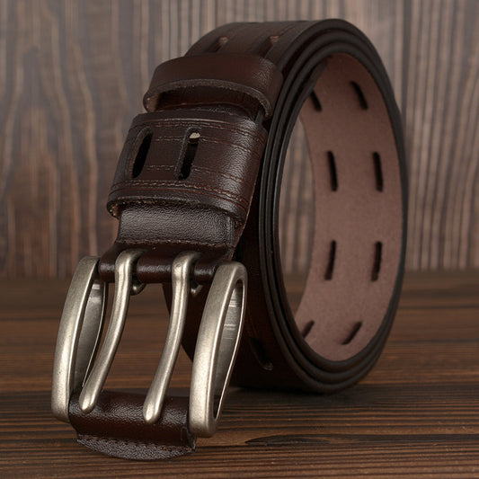 Double Pin Leather Belt
