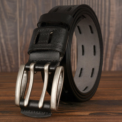 Double Pin Leather Belt