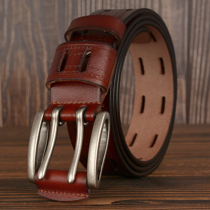 Double Pin Leather Belt