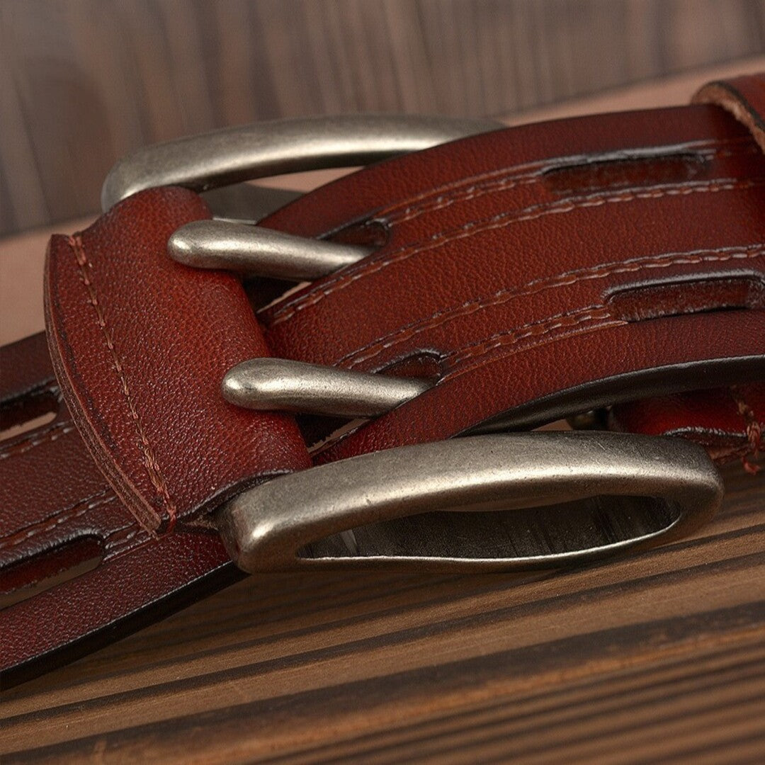 Double Pin Leather Belt
