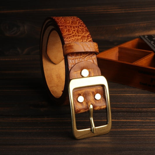 Croc Finish Leather Belt