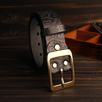 Croc Finish Leather Belt