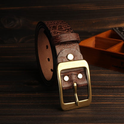 Croc Finish Leather Belt