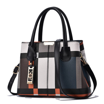 Luxury Designer Stitched Plaid Shoulder Bag for Women